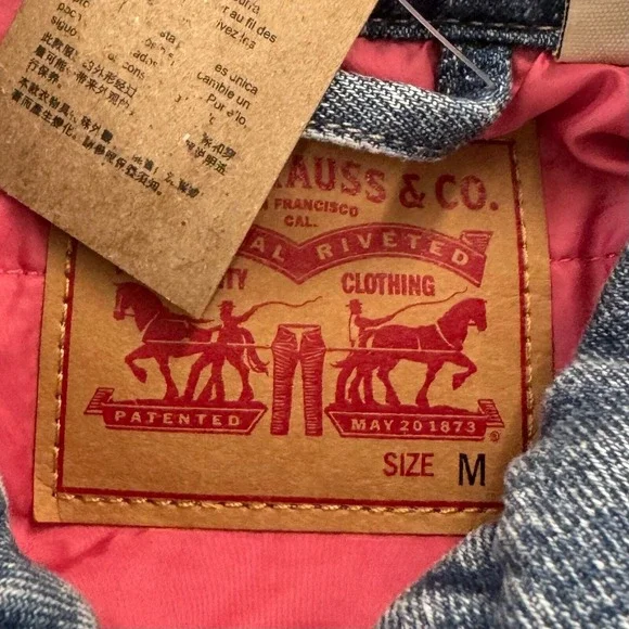 Levi Strauss Co Denim Trucker Jacket Blue Classic Fit Button Front‎ Size M - Picture 10 of 13